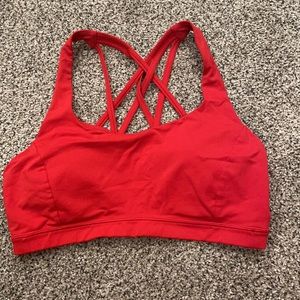Red Lululemon Free to Be Serene Bra